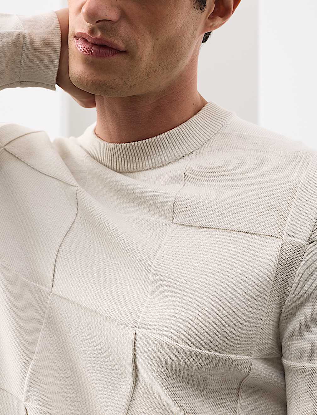 IGNIIX Textured Knit Crew -Ivory - Image 4