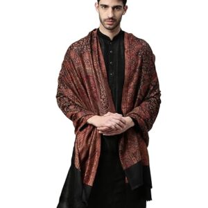IGNIIX Royal Kashmiri Paisley Stole & Black Kurta Set