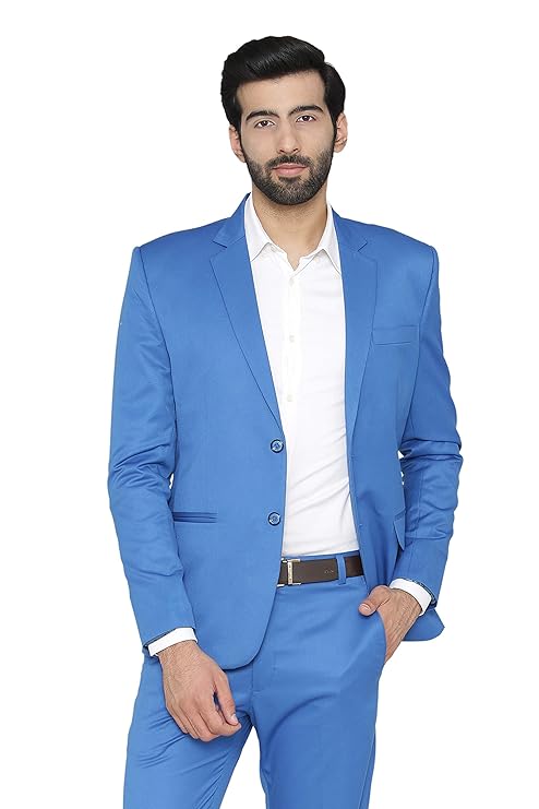 IGNIIX Premium Slim Fit 2-Piece Suit for Men Sky Blue