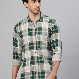 IGNIIX Premium Slim Fit Check Shirt – Bottle Green & Wine