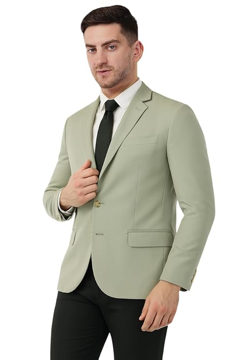 IGNIIX Premium Slim Fit Blazer for Men Pistachio Green & Sage Olive