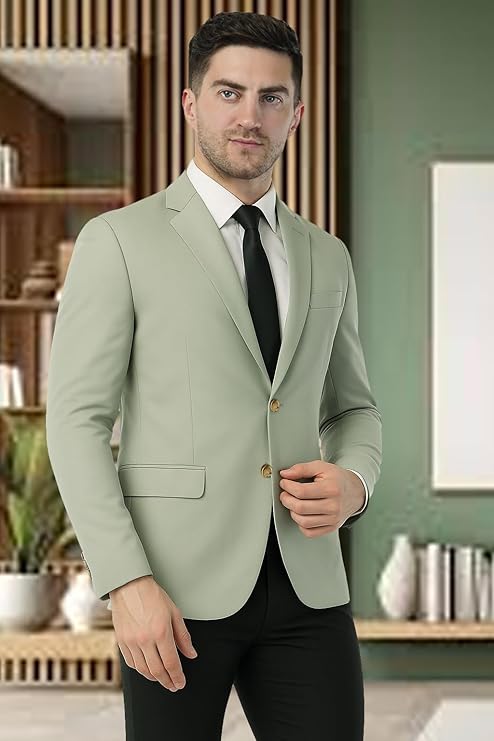 IGNIIX Premium Slim Fit Blazer for Men Pistachio Green & Sage Olive - Image 3