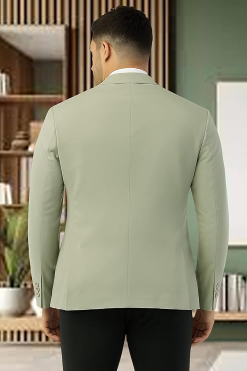 IGNIIX Premium Slim Fit Blazer for Men Pistachio Green & Sage Olive - Image 4