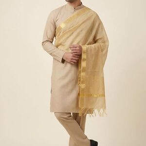IGNIIX Royal Golden Ethnic Kurta Set with Premium Dupatta