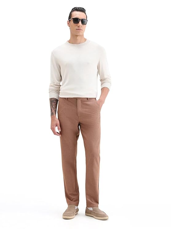 IGNIIX PREMIUM SMART FIT TROUSERS SKY BLUE & RUST BROWN