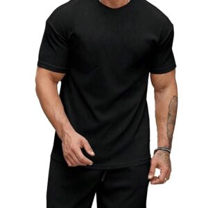 IGNIIX PREMIUM RIBBED CO-ORD SET BLACK & WHITE