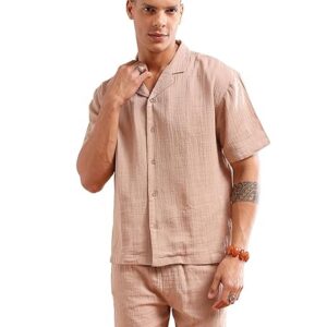 IGNIIX PREMIUM LINEN CO-ORD SET KHAKHI & NAVY EDITION