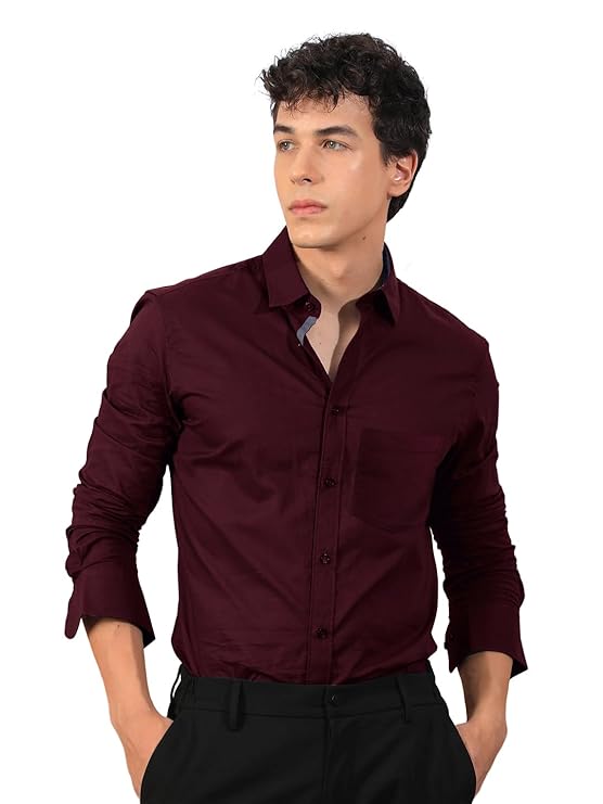 IGNIIX Premium Slim Fit Shirt – Deep Maroon