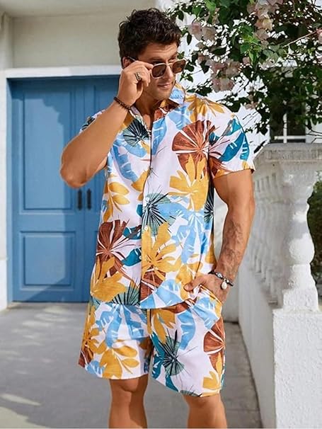 IGNIIX TROPICAL FLORAL CO-ORD SET MULTICOLOR ORANGE VIBE - Image 3