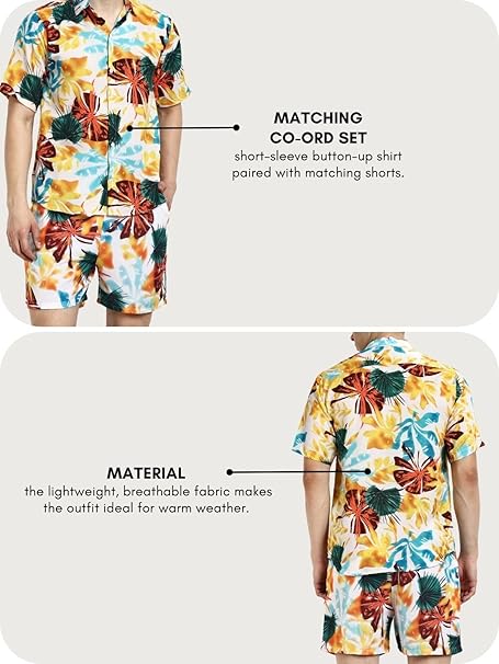 IGNIIX TROPICAL FLORAL CO-ORD SET MULTICOLOR ORANGE VIBE - Image 5