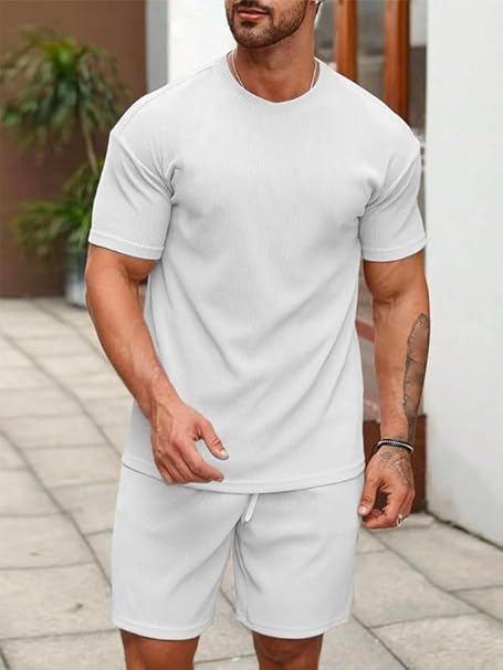 IGNIIX PREMIUM RIBBED CO-ORD SET BLACK & WHITE - Image 8