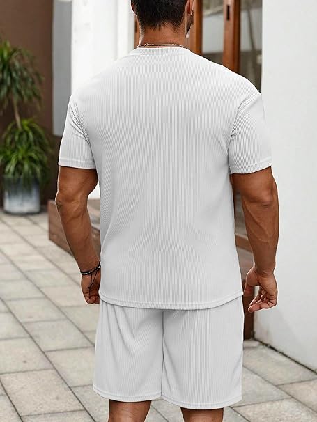 IGNIIX PREMIUM RIBBED CO-ORD SET BLACK & WHITE - Image 9